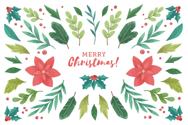 Free vector watercolor christmas background