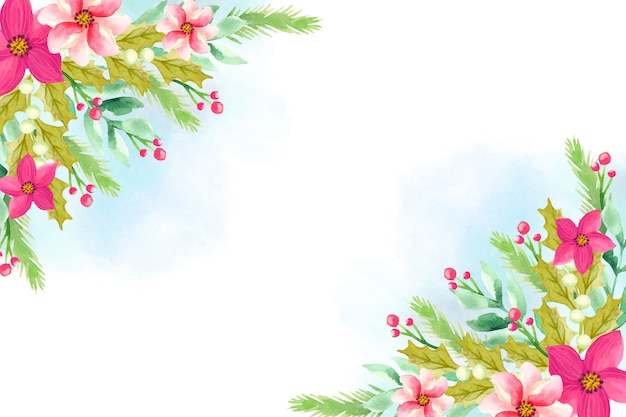 Free vector watercolor christmas background