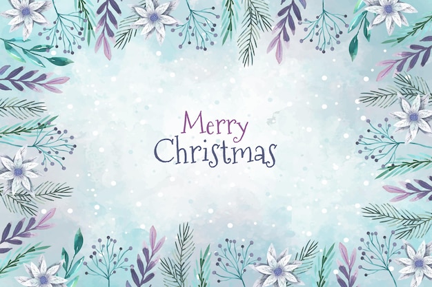 Free vector watercolor christmas background