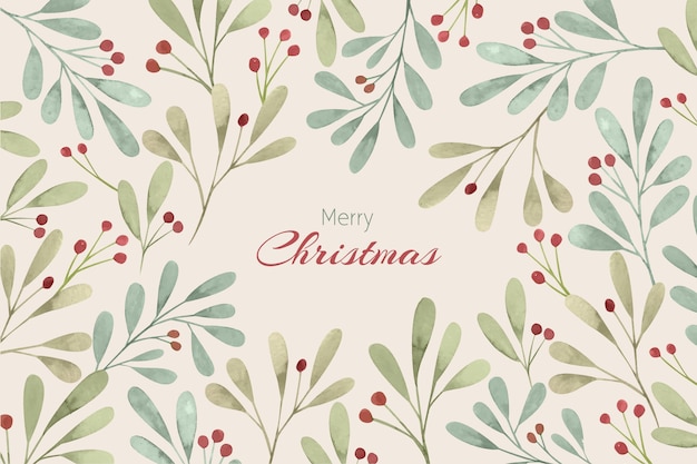Free vector watercolor christmas background