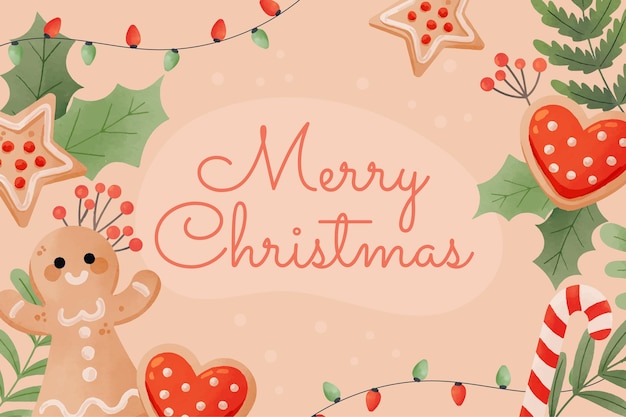 Free vector watercolor christmas background