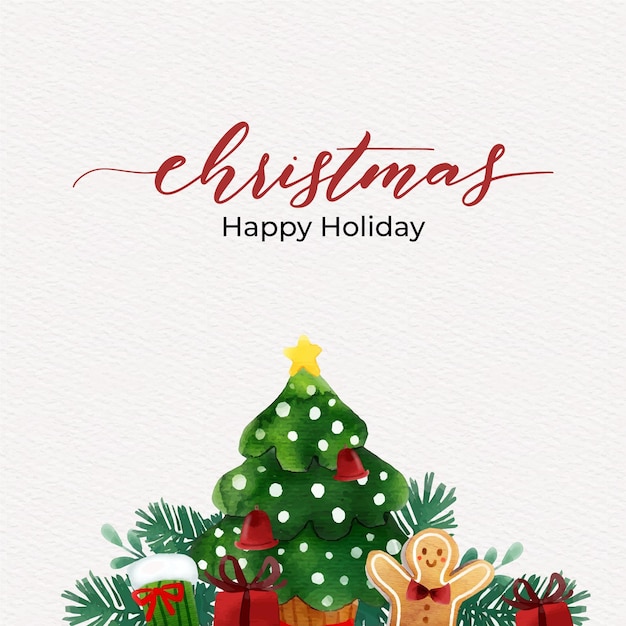 Free vector watercolor christmas background