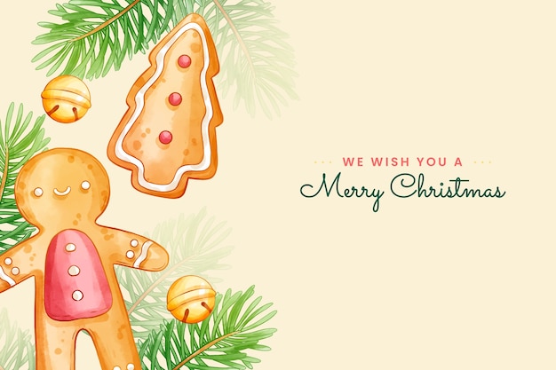 Free vector watercolor christmas background