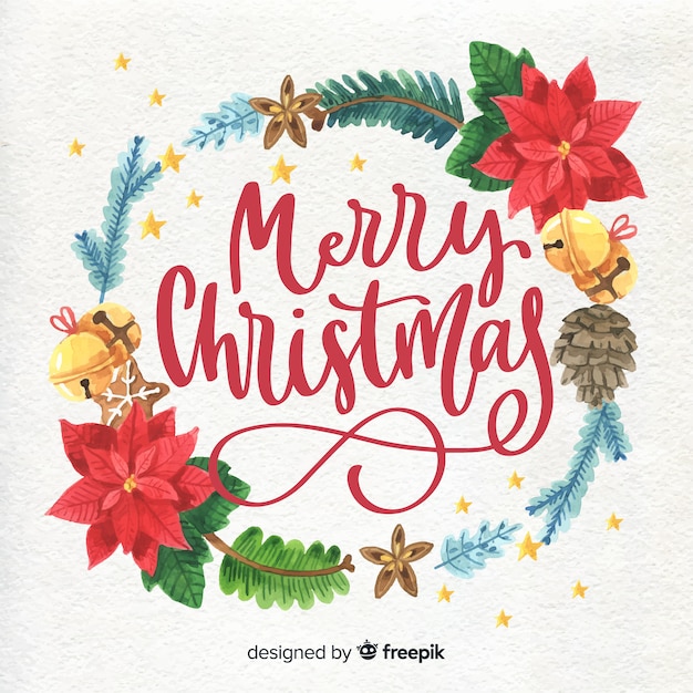 Free vector watercolor christmas background