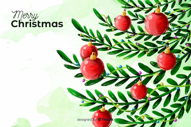 Free vector watercolor christmas background