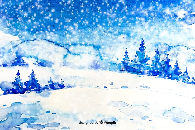 Watercolor christmas background