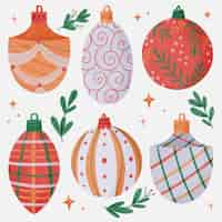 Free vector watercolor christmas ball ornaments