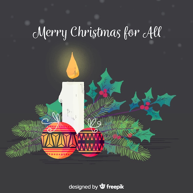 watercolor christmas candle background