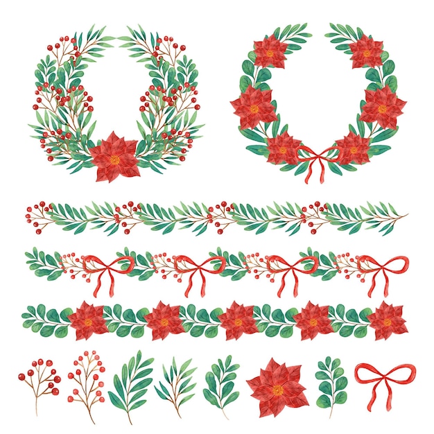 Free vector watercolor christmas decoration