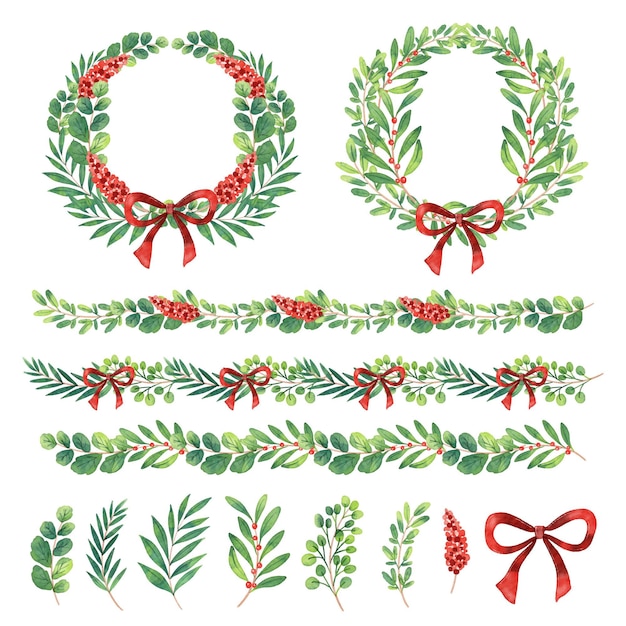 Free vector watercolor christmas decoration