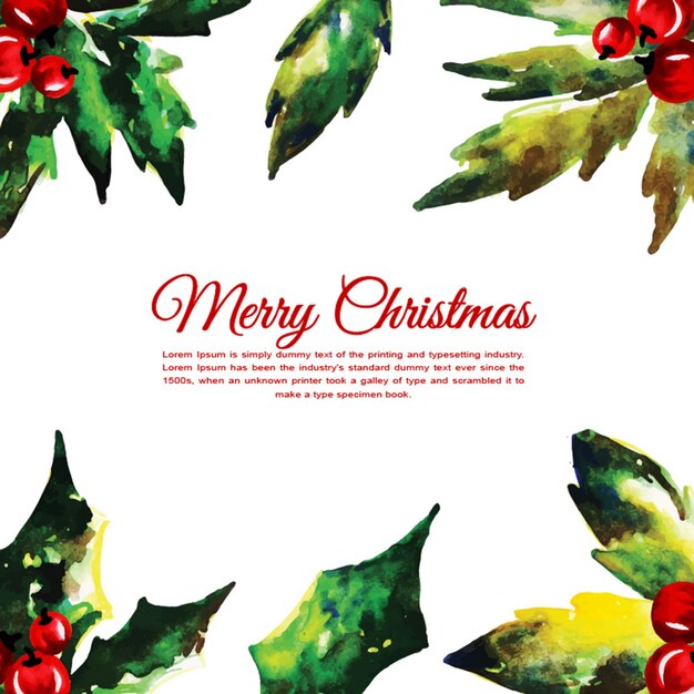 Watercolor Christmas Floral Background