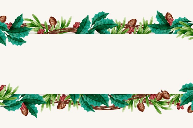 Watercolor christmas floral background