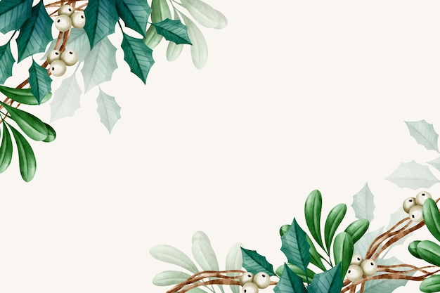 Watercolor christmas floral background