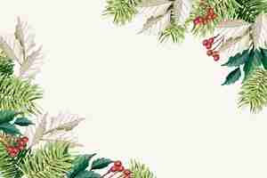 Free vector watercolor christmas floral background