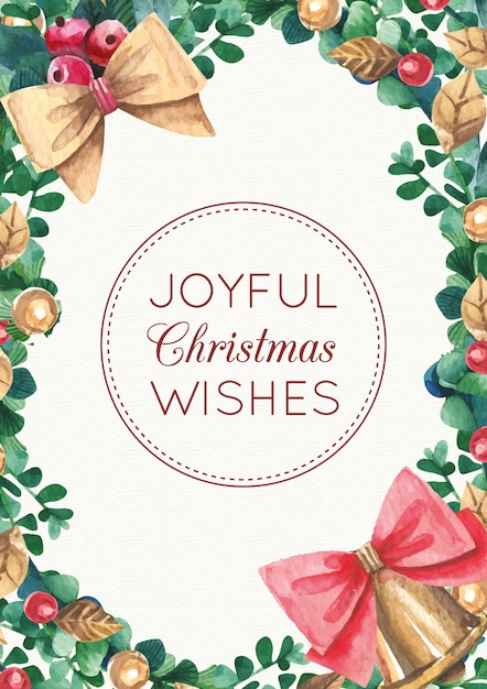 Free vector watercolor christmas greeting card