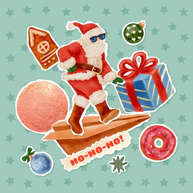 Free vector watercolor christmas illustration