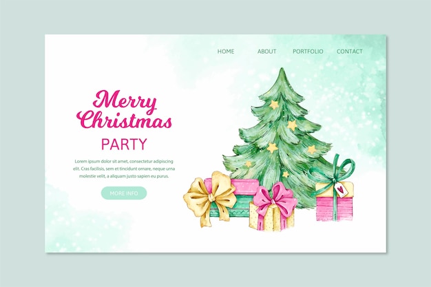 Watercolor christmas landing page