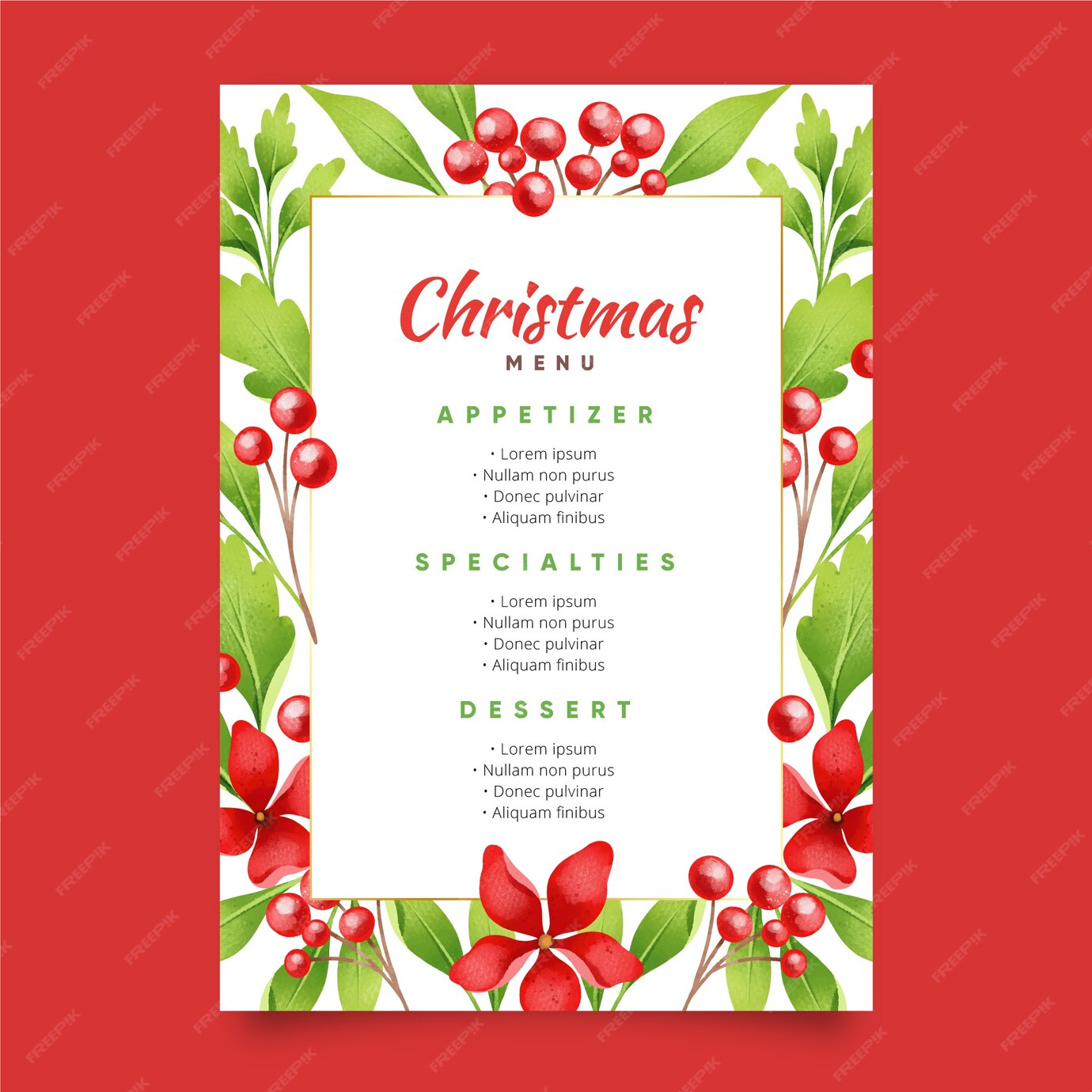 free-vector-watercolor-christmas-menu-template