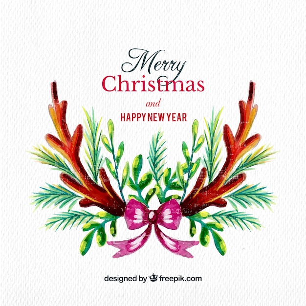 Free vector watercolor christmas and new year background