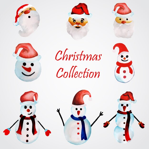 Watercolor Christmas Ornaments Collection