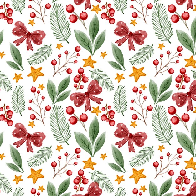 Watercolor christmas pattern design