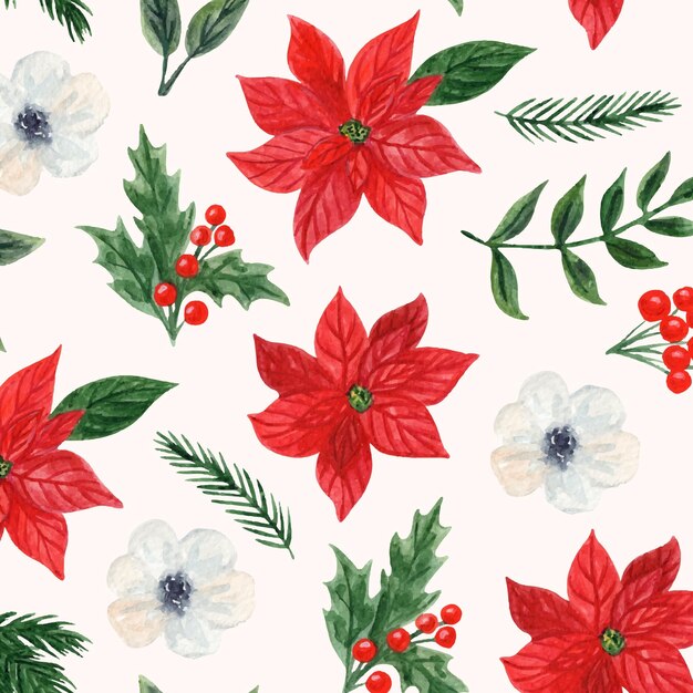 Watercolor christmas pattern design