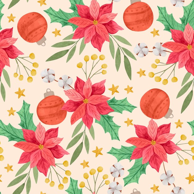 Watercolor christmas pattern design