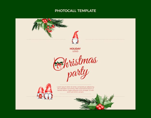 Watercolor christmas photocall template