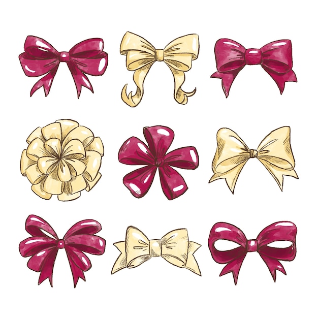 Watercolor christmas ribbon collection