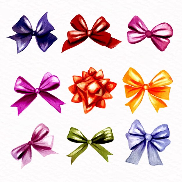 Watercolor christmas ribbon collection