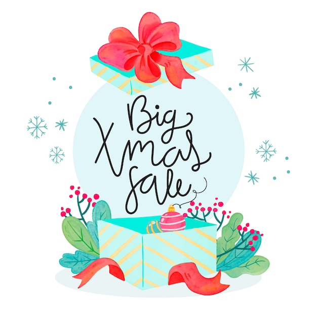 Free vector watercolor christmas sale concept