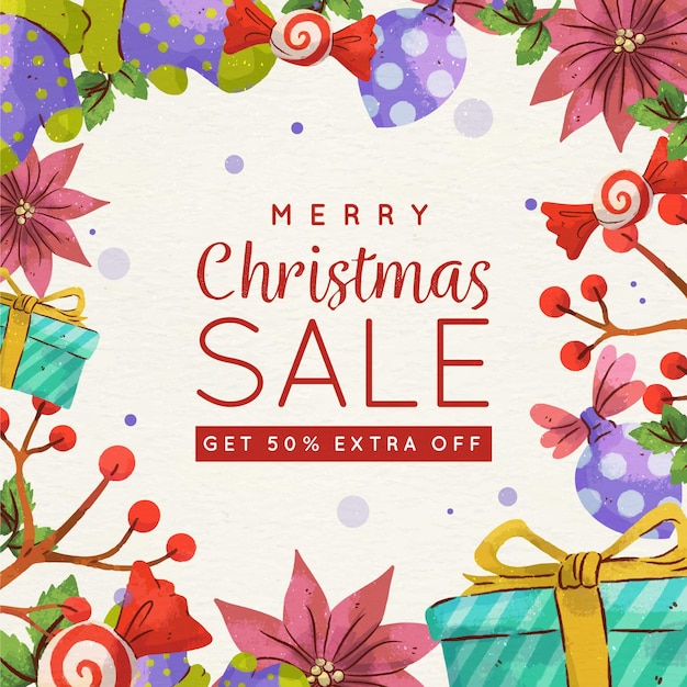 Watercolor christmas sale