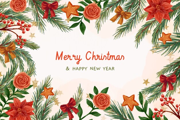 watercolor christmas season background