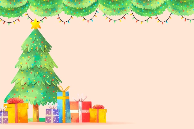 Watercolor christmas season background