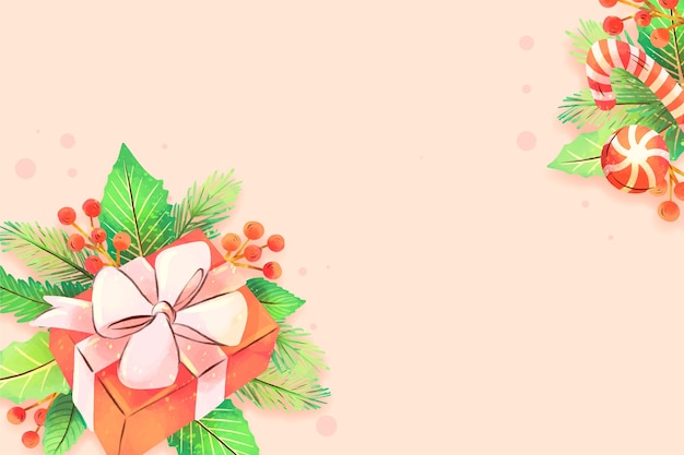 Free vector watercolor christmas season background