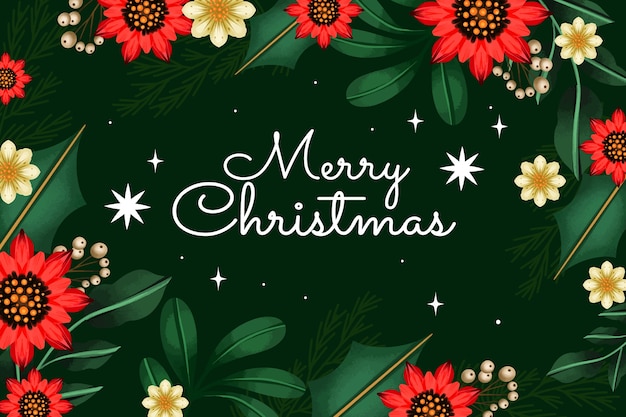 Watercolor christmas season background