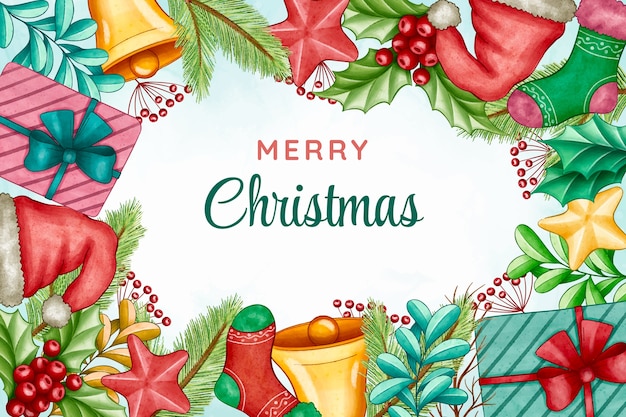 Free vector watercolor christmas season background