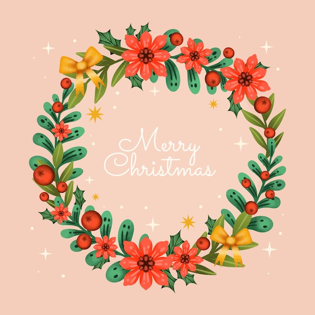 Watercolor christmas season frame template