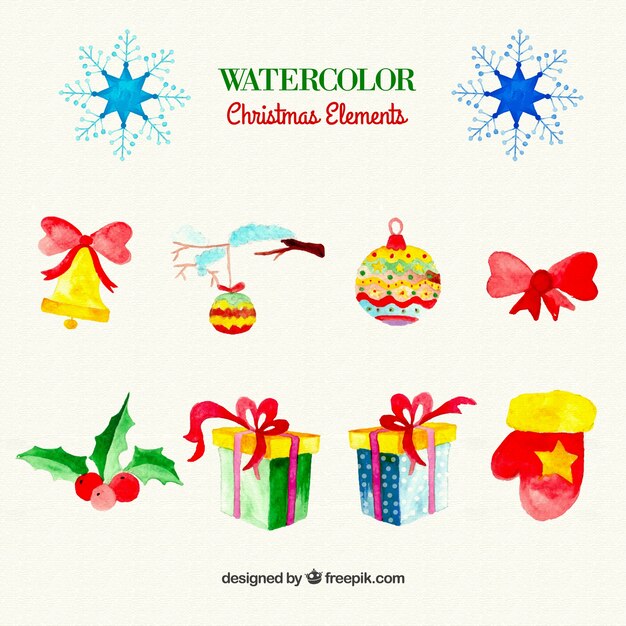 Watercolor Christmas Set