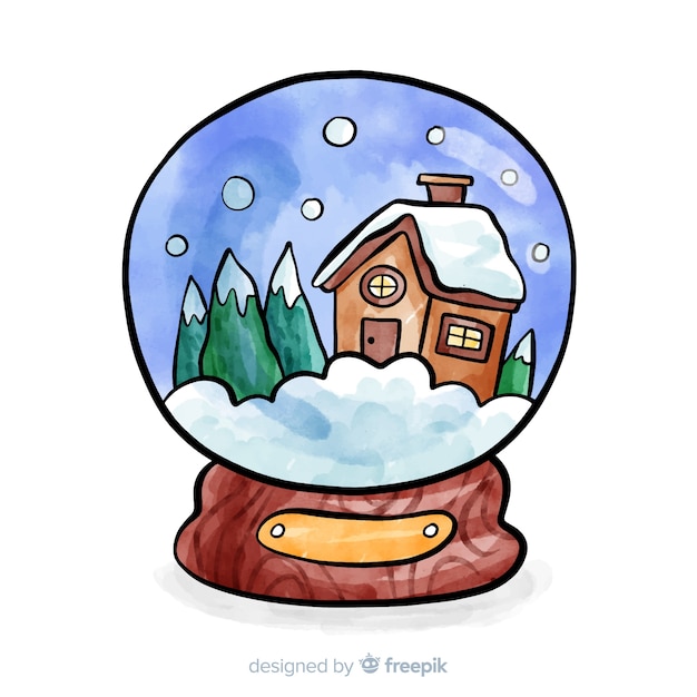 Free vector watercolor christmas snowball globe background