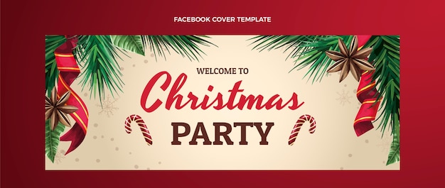 Free vector watercolor christmas social media cover template