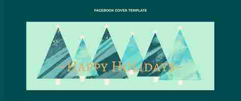 Free vector watercolor christmas social media cover template