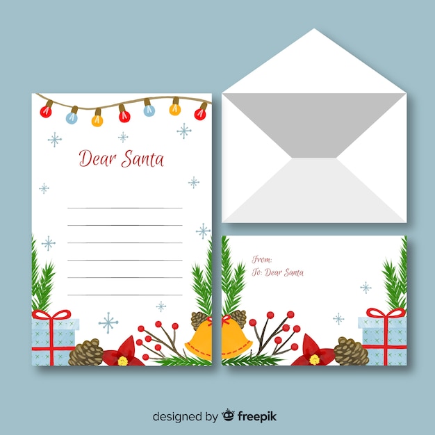 Watercolor christmas stationery template