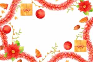 Free vector watercolor christmas tinsel background