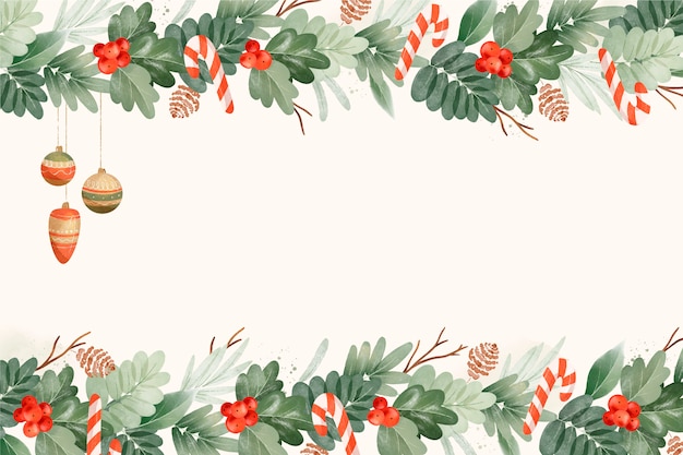 Free vector watercolor christmas tinsel background