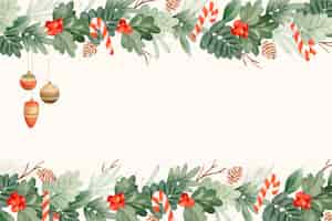 Free vector watercolor christmas tinsel background