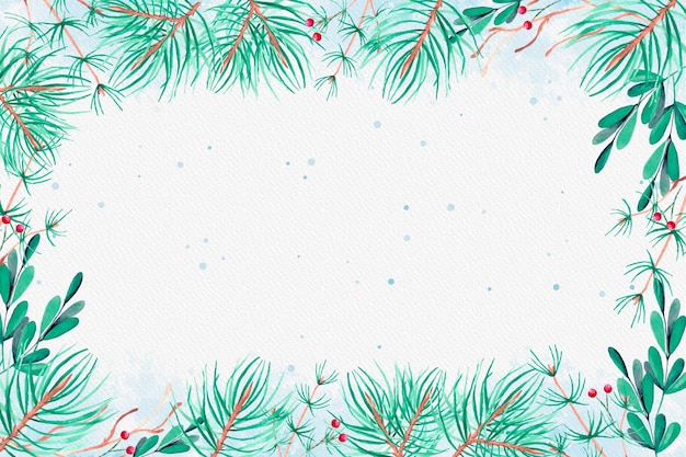 Free vector watercolor christmas tree branches background