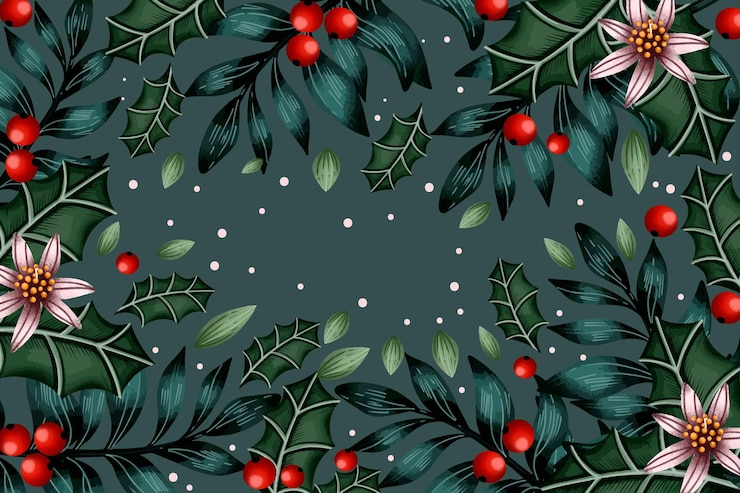 Free Vector watercolor christmas tree branches background