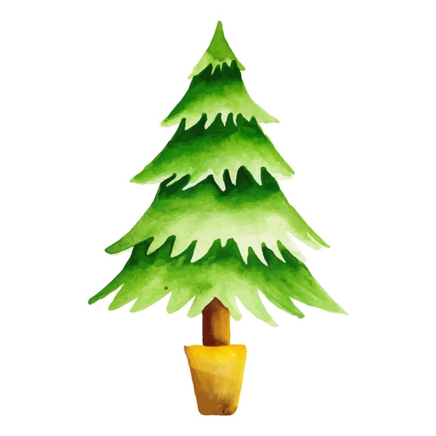 Free vector watercolor christmas tree