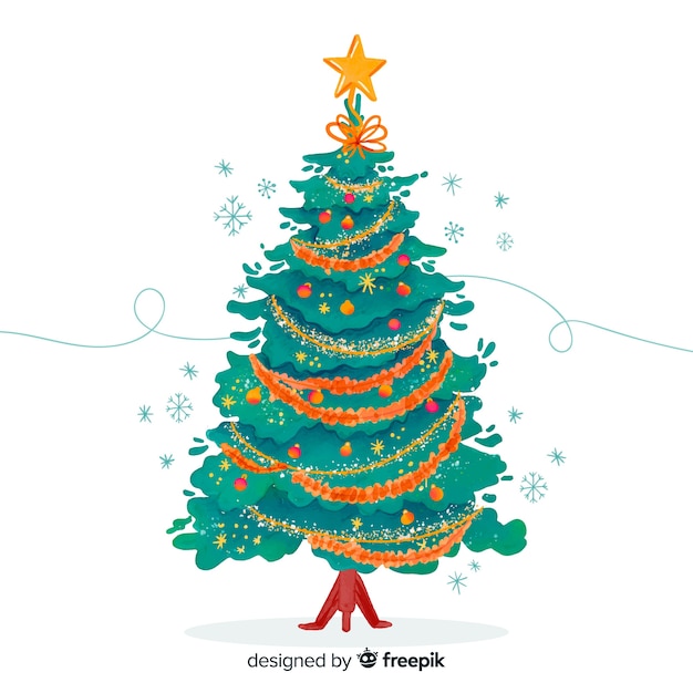 Free vector watercolor christmas tree